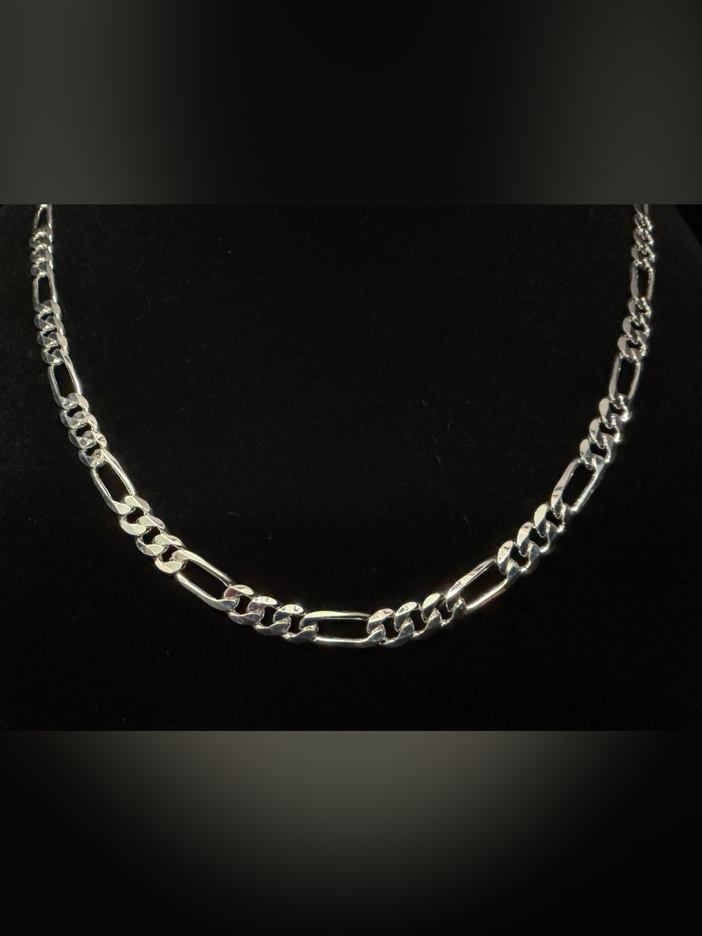 Figaro 18in 5MM 925 Stamped Silver Necklace Brand New Very Nice Piece